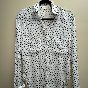 Bella Dahl Black and White Polka Dot Shirt